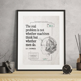 Real Problem Machines Men Think Technology Quote Poster