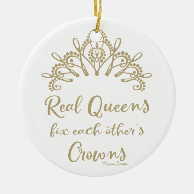 Real Queens Fix Each Other's Crown Ornament (Front)