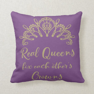 Real Queens Fix Each Other's Crowns Cushion