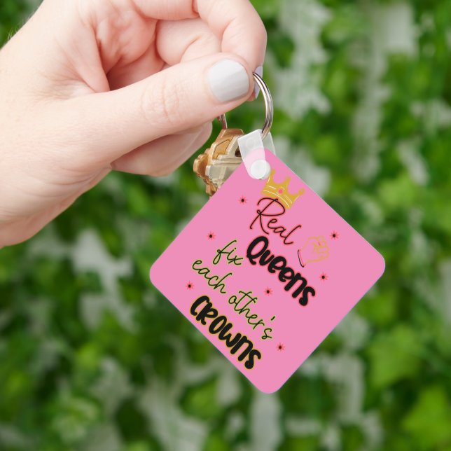 Real Queens Fix Each Other's Crowns Key Ring (Hand)