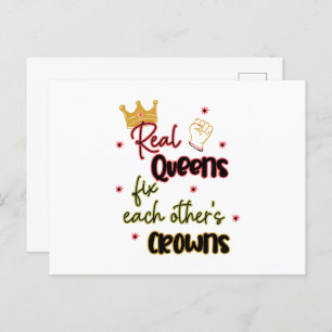Real Queens Fix Each Other's Crowns Postcard