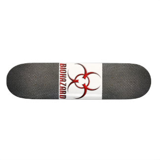 Real RAW Carbon Fibre Textured Biohazard Symbol Skateboard