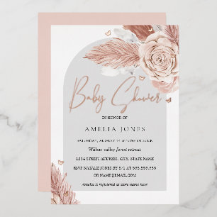 REAL ROSE GOLD FOIL Pink Floral Arch Baby Shower F