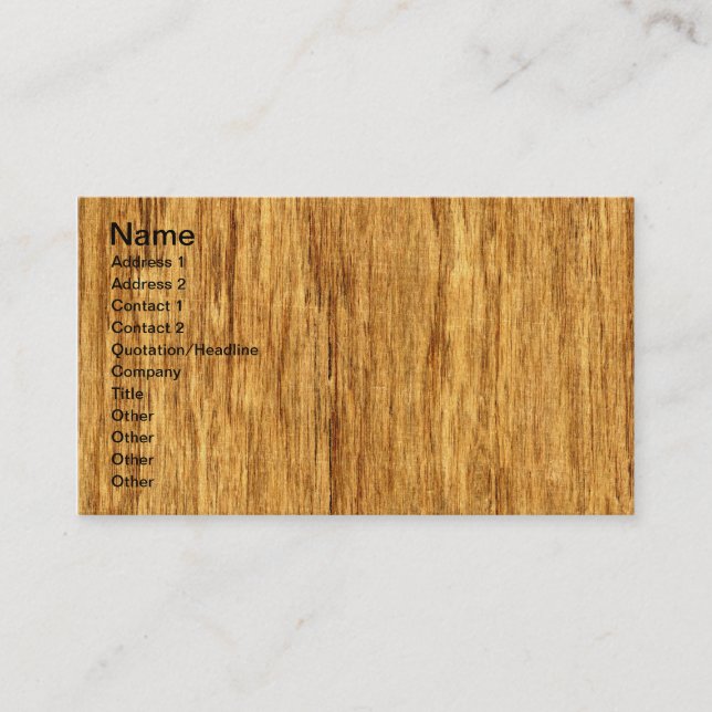 Real Scanned San Domingo Rosewood Veneer Woodgrain Business Card (Front)