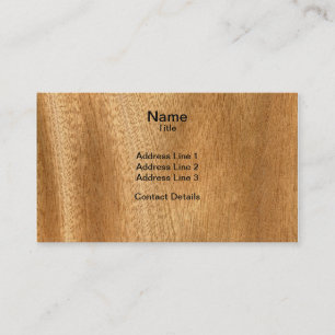 Real Scanned Sapele Veneer Woodgrain Business Card