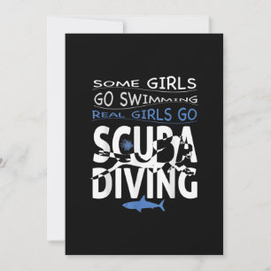 Real Scuba Diving Girl Some Go Swimming Funny Gift Holiday Card