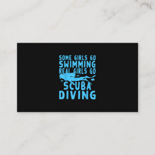 Real Scuba Diving Girls Some Go Swimming Design Business Card
