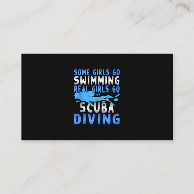 Real Scuba Diving Girls Some Go Swimming Funny Business Card (Front)