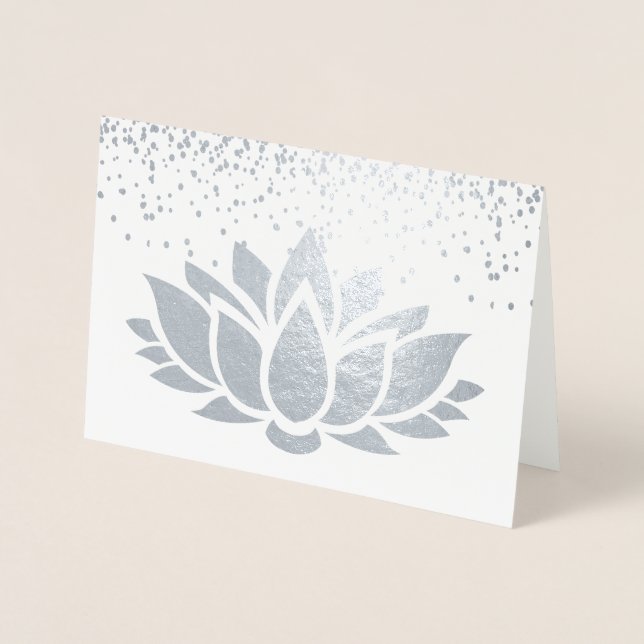 REAL silver foil lotus flower design Card (Front)