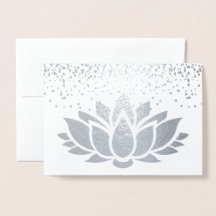 REAL silver foil lotus flower design