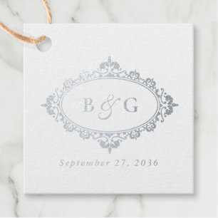 Real Silver Foil Wreath Elegant Metallic Wedding Favour Tags