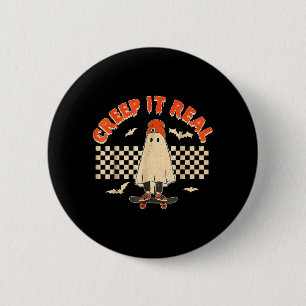 Real Skateboarding Ghost Retro Halloween Costume 6 Cm Round Badge