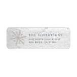 Real Snow & Silver Snowflake Address<br><div class="desc">This chic address label features the real white snow background with a faux silver glitter snowflake. Perfect for holidays and winter season! Personalise it for your needs. You can find matching products at my store.</div>