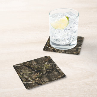 Real Tree Camouflage Square Paper Coaster