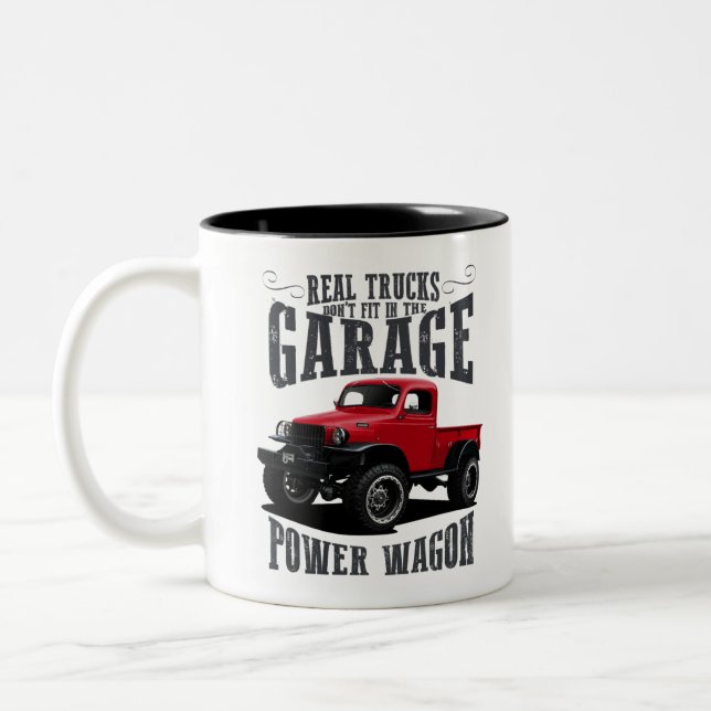 Real Trucks Don't Fit in the Garage Two-Tone Coffee Mug (Left)