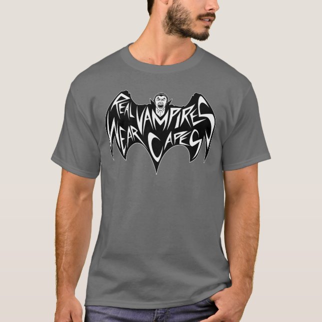 Real Vampires Wear Capes Dracula T-shirt (Front)
