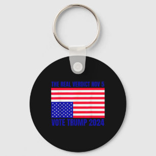 Real Verdict Nov 5 Trump 2024 Upside Down Flag Dis Key Ring
