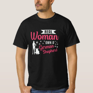 Real Woman Own A German Shepherd Dog Vintage Funny T-Shirt