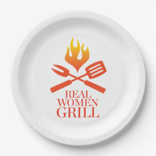 Real Women Grill Paper Plate