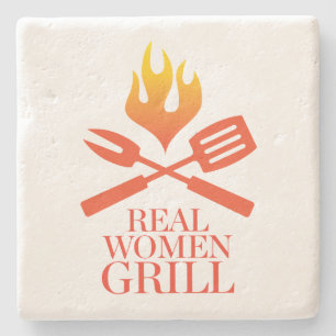 Real Women Grill Stone Coaster