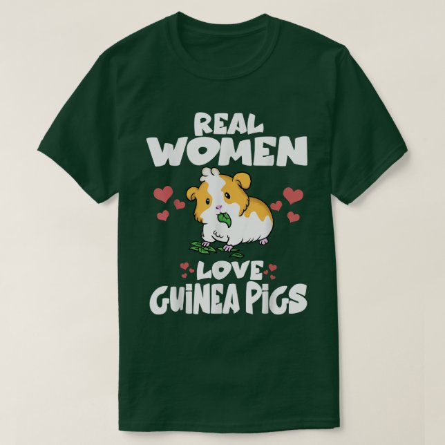 Real Women Love Guinea Pigs Cute Guinea Pig  T-Shirt (Design Front)