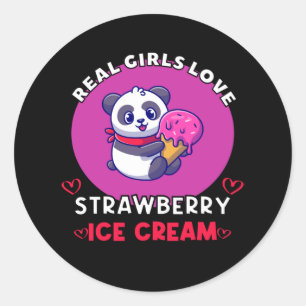 Real Women Love Strawberry Ice Cream Classic Round Sticker