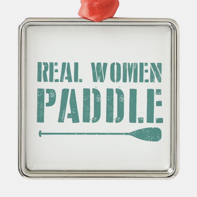 Real Women Paddle Metal Tree Decoration (Front)