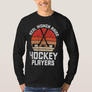 Real Women Raise Hockey Players Mother's Day Retro T-Shirt
