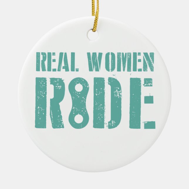 Real Women Ride Ceramic Tree Decoration (Front)