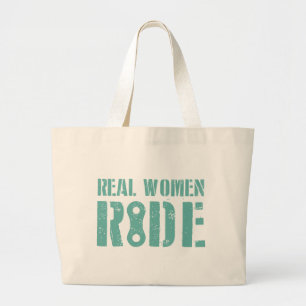 Real Women Ride Large Tote Bag