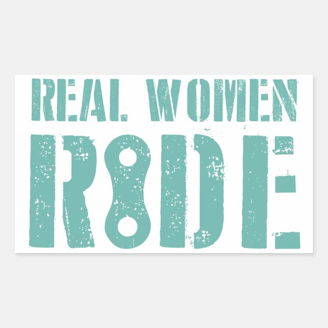 Real Women Ride Rectangular Sticker (Front)