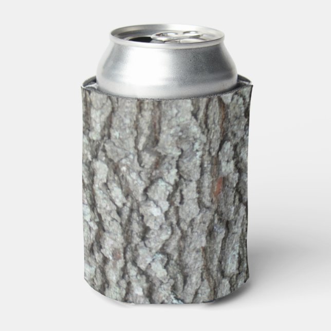Real Wood Camouflage Oak Tree Bark Camo Can Cooler (Can Front)