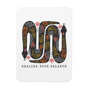 Realise Your Balance Floral Snakes Magnet