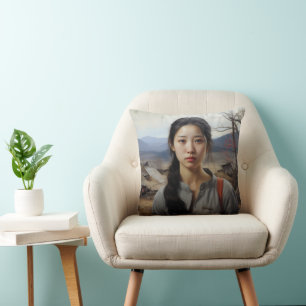 Realism Asian Girl Cushion
