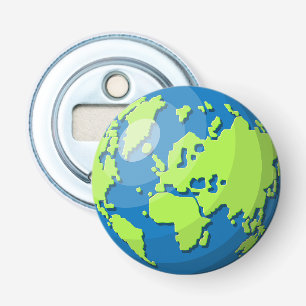 Realistic 3D Globe Design Earth Planet Art Bottle Opener