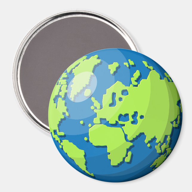 Realistic 3D Globe Design Earth Planet Art Magnet (Front/Back)