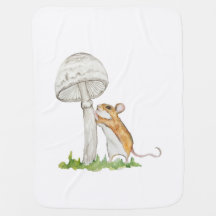 Realistic a funny field mouse and mushroom