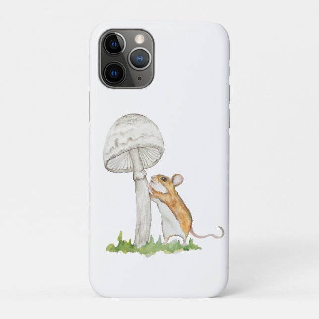 Realistic a funny field mouse and mushroom Case-Mate iPhone case (Back)