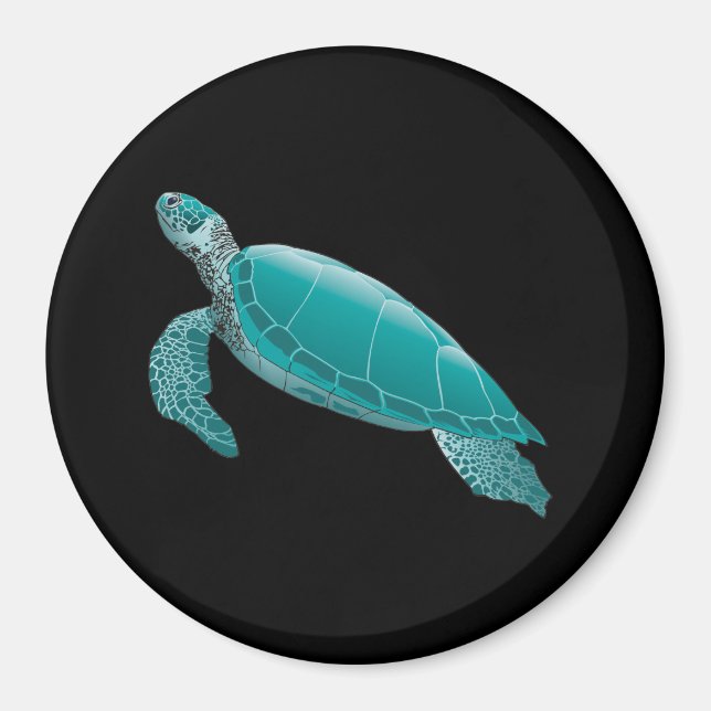 Realistic animated Sea Turtle Magnet (Front)