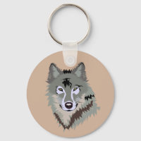 Realistic animated Wolf Keychain