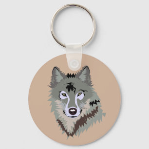 Realistic animated Wolf Keychain