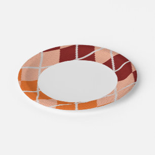 Realistic Argyle Cloth Paper Plate