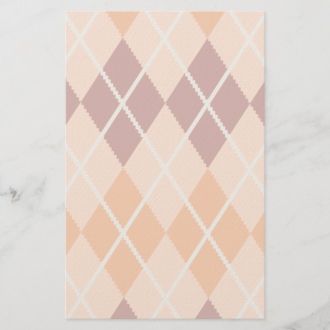 Realistic Argyle Cloth Stationery (Front)