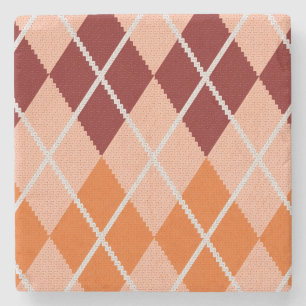 Realistic Argyle Cloth Stone Coaster