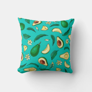 Realistic avocado. Seamless pattern. Summer exotic Cushion
