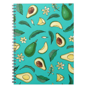 Realistic Avocado: Summer Food Pattern Notebook