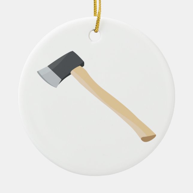 Realistic Axe Ceramic Tree Decoration (Front)