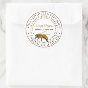 Realistic Bee Apiary Products Label