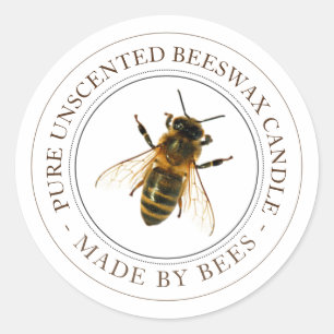 Realistic Bee Beeswax Candle Editable Label