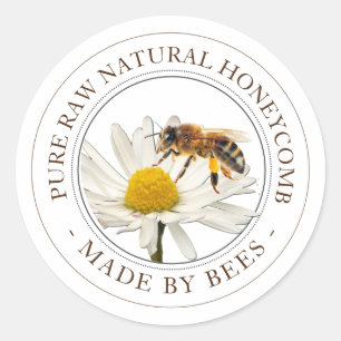 Realistic Bee Honeycomb Editable Label